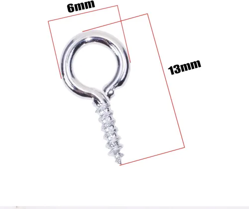 Miniatura 2 de Shapenty Mini gancho de metal con tornillo de ojo, clavija de aro pequeña para llavero de resina, manualidades, adornos de Navidad, aretes, collar