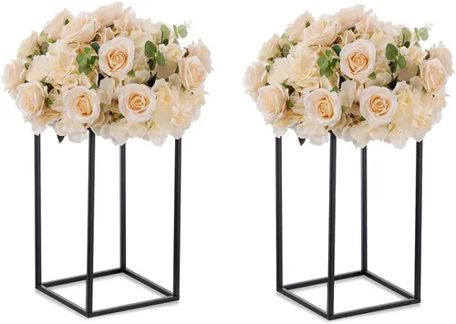 Miniatura 19 de Soporte de pedestal negro para plantas, 2 piezas, soporte de metal para plantas, soporte de flores de 15.75 pulgadas de alto, soporte para flores
