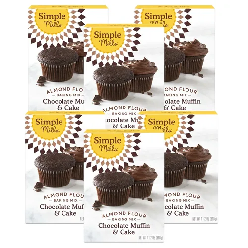 Miniatura 14 de Simple Mills, Mezcla de harina de almendras para magdalenas y pasteles de chocolate, 11.2 onzas