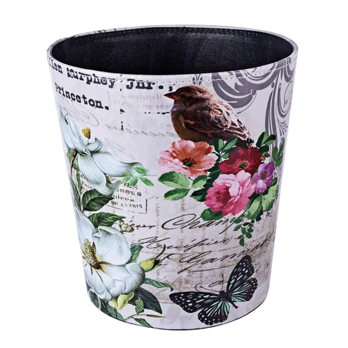 Papelera de 10L/2.64 galones, papelera decorativa, papelera de papel de piel sintética, papelera impermeable para baño, dormitorio, oficina, cocina