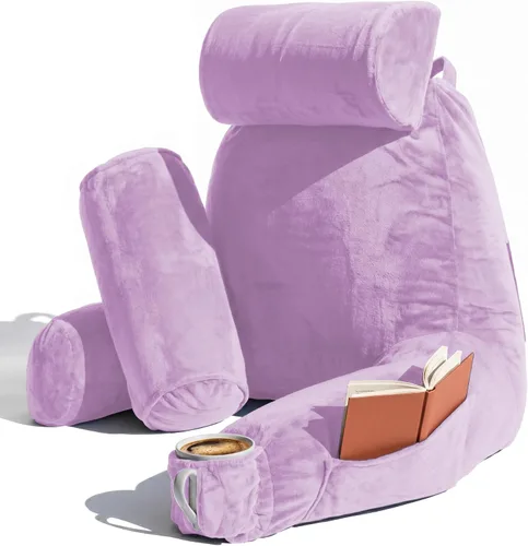 Miniatura 35 de Nestl Almohada de lectura para niños y adolescentes con espuma viscoelástica triturada, almohadas de respaldo para leer, ver y jugar, uso