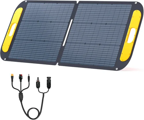 VTOMAN Panel solar portátil para generador solar, cargador solar plegable de 110 W 19 V con 23% de eficiencia, IP67 impermeable y diseño de soportes