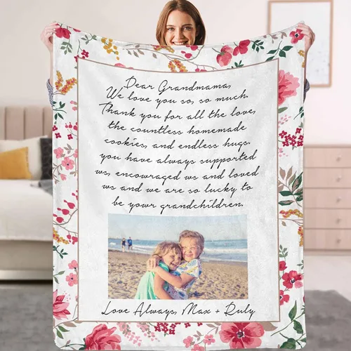 Miniatura 15 de YESCUSTOM Manta personalizada de collage de fotos para mejor amiga o mejor amiga, mantas con imagen personalizada con texto en inglés "To My