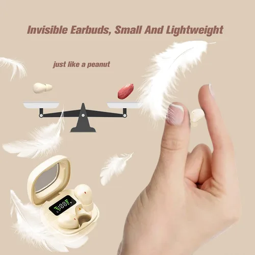 Miniatura 3 de Xmenha Auriculares invisibles Bluetooth más pequeños discretos, pequeños oídos pequeños, inalámbricos, con Bluetooth, pequeños, invisibles, ocultos