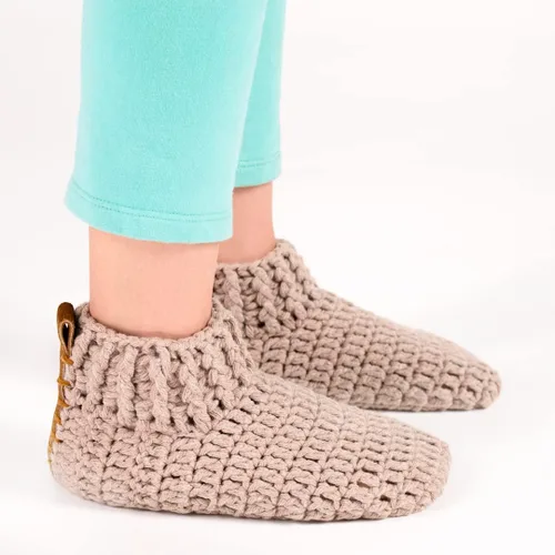 Miniatura 4 de Los Pimas Unisex Kids Slippers Boys and Girls Slippers for Home and Indoors Soft and Warm Peruvian Cotton Wool, Genuine Leather Sole & Heel