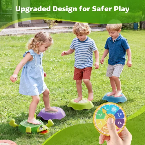 Miniatura 7 de Piedras Escalonadas para Niños y Pequeños de 3-5 años, 6 Piezas de Juguetes Sensoriales Antideslizantes y Curso de Obstáculos para Juego