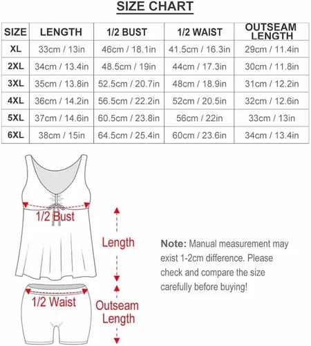 Miniatura 6 de Apfopard Womens Plus Size Printed Tankini Sets Crop Tank Top and Boyshort Two Piece Swimsuits Swimwear Boy Shorts 2023 High