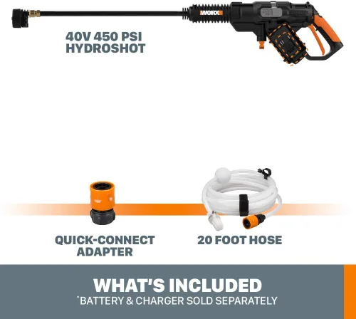Miniatura 5 de Worx 40V (2.0Ah) Power Share Hydroshot Limpiador a presión portátil - WG644.9 (Solo herramienta)
