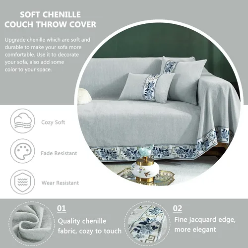 Miniatura 3 de DREAMINGO Protector de Sofá Gris Claro Fundas de Sofá para Perros Color Sólido Moderna Funda de Sofá de 2 Cojines para Loveseat Apta para Mascotas