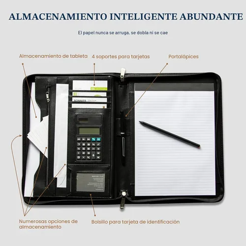 Miniatura 2 de cossini Premium con Business portafolios/portadocumentos de piel sintética cierre con cierre y el Interior 10.1 inch Tablet Sleeve