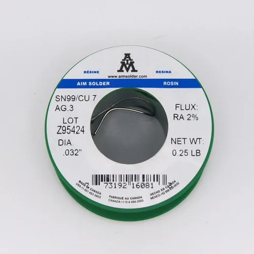 Miniatura 4 de AIM Soldadura sin plomo núcleo de colofonia alambre de soldadura Sn99 Ag0.3 Cu0.7 para soldadura eléctrica 0.032 pulgadas, 0.25lb