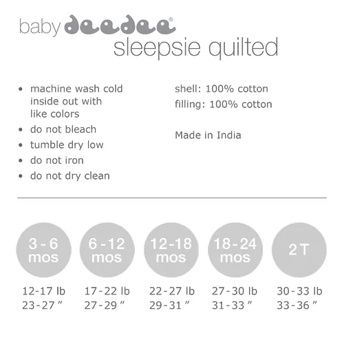 Miniatura 6 de baby deedee Sleepsie - Pijama de algodón acolchado con pies, 6-12 meses