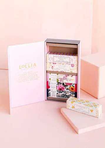 Set de regalo de crema de manos LOLLIA Petite Treat con Always in Rose, Breathe, Dream, Relax, This Moment & Wish, crema de manos perfumada para