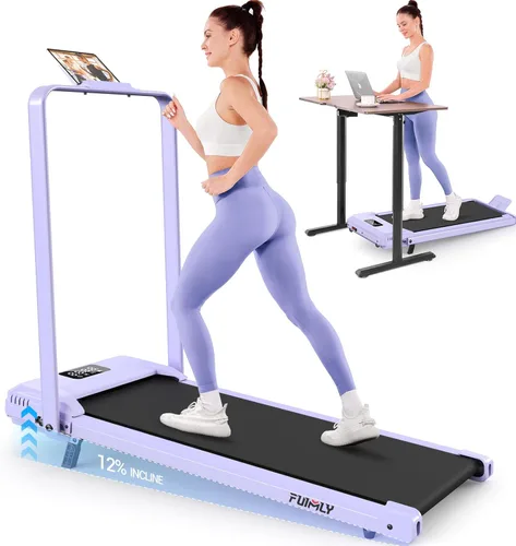 Miniatura 12 de FUNMILY Cinta de Correr Plegable con Almohadilla de Caminata Mejorada con Inclinación del 12%/15% y Barra de Manejo, Cintas de Correr Compactas