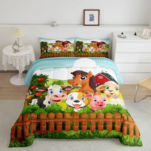 Miniatura 16 de Feelyou - Juego de funda de edredón para niños, castillo rosa, tamaño individual, lindo juego de edredón con moño, juego de cama para niños y niñas