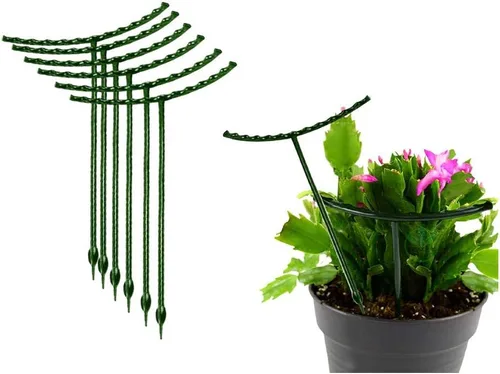 Miniatura 8 de Belit Paquete de 8 estacas de soporte para plantas pequeñas, estacas ajustables de soporte de un solo tallo para jardín, anillo de soporte