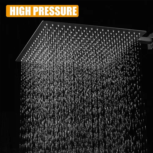 Miniatura 8 de BESy Cabezal de ducha de lluvia de 16 pulgadas, cabezal de ducha de baño de acero inoxidable cuadrado de lluvia de 16" y alta presión, ultra delgado