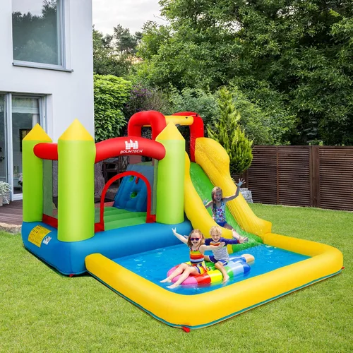 Miniatura 2 de Costzon - Casa inflable para niños, con tobogán acuático con pared de escalada, zona de salto, piscina pequeña, incluye bolsa de transporte de tela