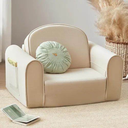 Tiny Land Sofá Plegable 2 en 1 para Niños con Bolsillos – Sofá Suave y Grueso para Niños Pequeños, Sofá Reclinable, Silla Convertible para Niños