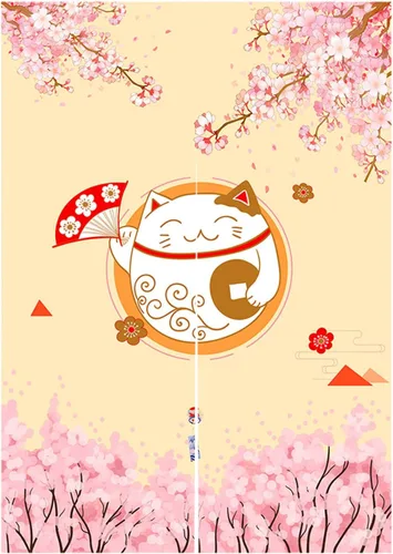 Miniatura 23 de LIGICKY Cortinas Noren estilo japonés para puerta, gruesas, largas, impresas, tapices colgantes para decoración del hogar, 33.5 x 47.2 pulgadas