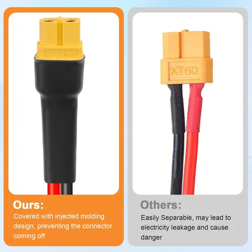 Miniatura 3 de Cable de extensión solar XT60 de 10 AWG 2 3 6 10 15 20 25 35 40 50 75 100 pies XT60 adaptador de conector de extensión solar más grueso cable hembra