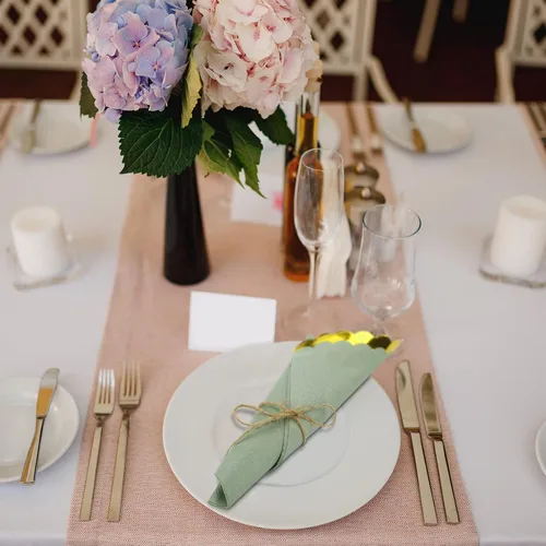 Miniatura 5 de Panelee 100 servilletas de papel verde salvia con borde festoneado dorado y bordes festoneados, toallas de mano desechables verdes para boda