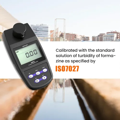 Miniatura 5 de Medidor de turbidez digital con rangos (0 ~ 1100 NTU/FNU, 0 ~ 275 EBC, 0 ~ 9999 ASBC) Probador de turbidez de mano con modos simples y continuos