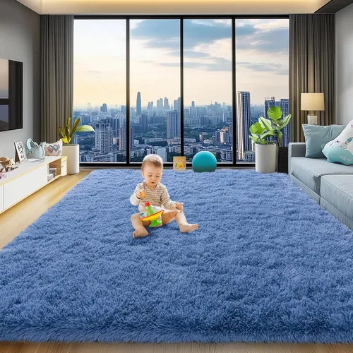 Miniatura 42 de qulint Alfombras de área de 5 x 7 pies para sala de estar, alfombra suave y esponjosa para dormitorio, alfombra de habitación de niños grandes, Gris