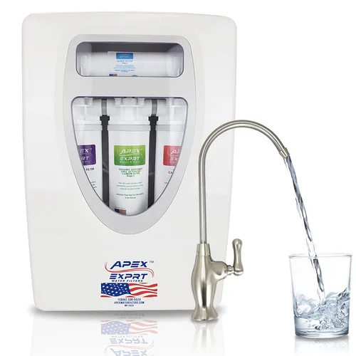 MR-2034 Sistema de filtro de agua para debajo del fregadero, filtro de agua de ultrafiltración UF de 4 etapas, conexión directa al grifo de níquel