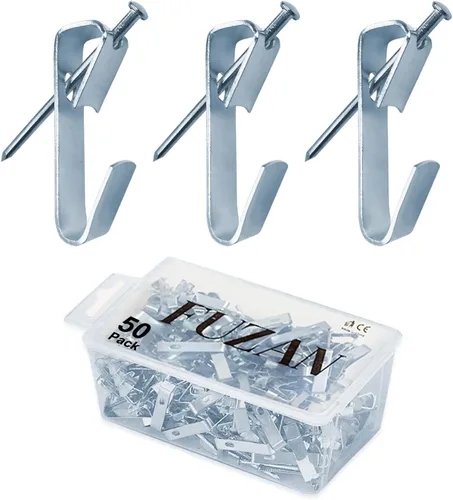 FUZANWJ - Ganchos para cuadros (50 unidades a 50 libras), ganchos de fotos resistentes con clavos, kit profesional para colgar cuadros en