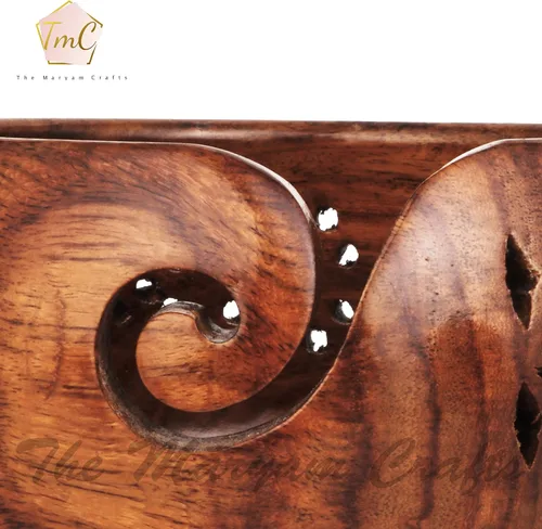 Miniatura 2 de Cuenco Personalizado de Madera de Palisandro para Almacenar Hilo, Soporte y Dispensador de Cuenco para Hilo Sin Enredos, Perfecto Cuenco Grande