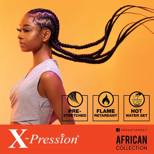 Miniatura 4 de Sensationnel X-pression - Cabello trenzado preestirado – 10 trenzas de 48 pulgadas, todo kanekalon, trenzas sintéticas ignífugas para trenzas en 2
