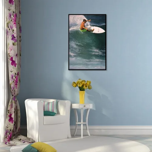 Miniatura 6 de Póster de surf oceánico azul de los años 90, arte de pared de verano y playa, surfista costero, hombres, deportes extremos de agua, impresiones