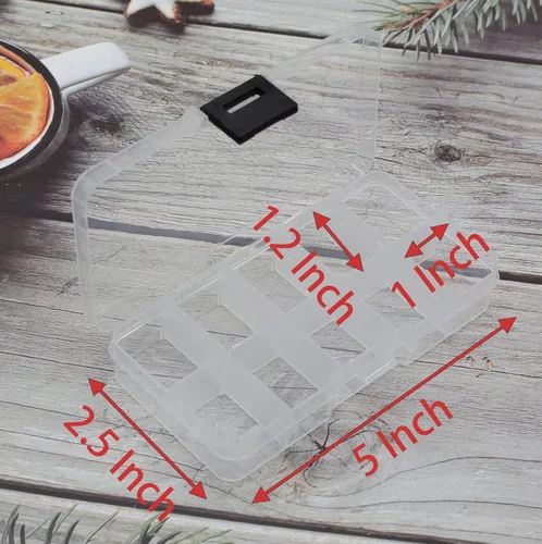 Miniatura 3 de Yansanido 4 piezas, 10 rejillas de 5 x 2.5 pulgadas, organizador ajustable pequeño extraíble de plástico con divisor, caja de almacenamiento