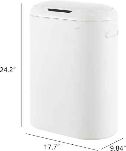 Miniatura 4 de happimess HPM1016C Robo Kitchen - Bote de basura delgado ovalado con sensor de movimiento sin contacto con modo táctil, resistente a las huellas