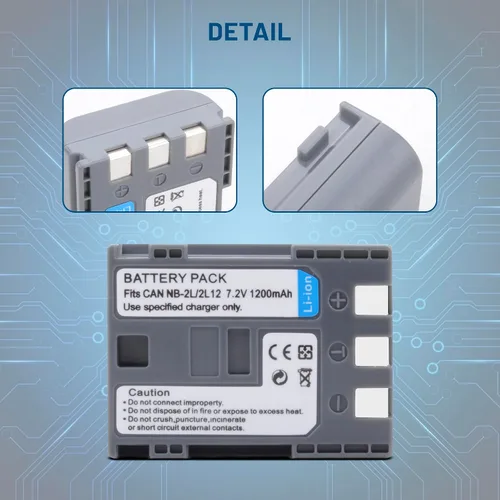 Miniatura 4 de Paquete de 2 baterías NB-2L NB-2LH con pantalla LCD inteligente cargador dual para Canon PowerShot G7 G9 S80 S70 S60 S50 S45 S40 S30, para Canon