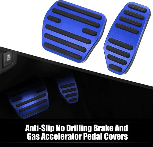 Miniatura 2 de X AUTOHAUX 1 Unidades Antideslizante Sin Perforación Aleación de Aluminio Freno y Gas Pedal Cubiertas de Pedal de Pie Almohadillas para Nissan Kicks