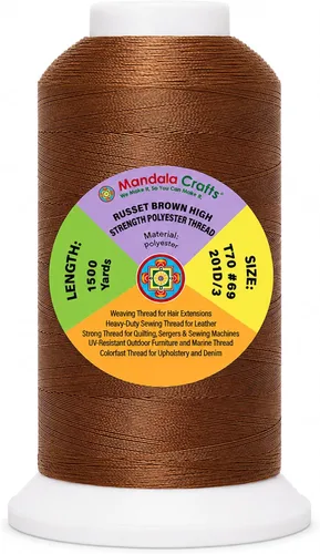 Miniatura 68 de Mandala Crafts Airforce Blue - Hilo resistente de 1500 yardas Tex 70 hilos de poliéster fuertes para coser cortinas, jeans, cuero, cabello