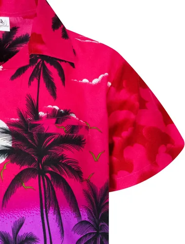 Miniatura 4 de KING KAMEHA Camisa hawaiana para hombre Funky Casual con botones, muy fuerte, manga corta, unisex, playa