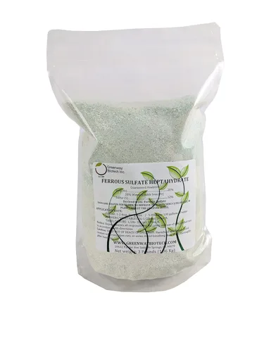 Miniatura 7 de Greenway Biotech, Inc. Fertilizante ferroso de sulfato heptahidrato incluye 20% hierro (Fe) 12% azufre y 100% polvo soluble en agua, fertilizante