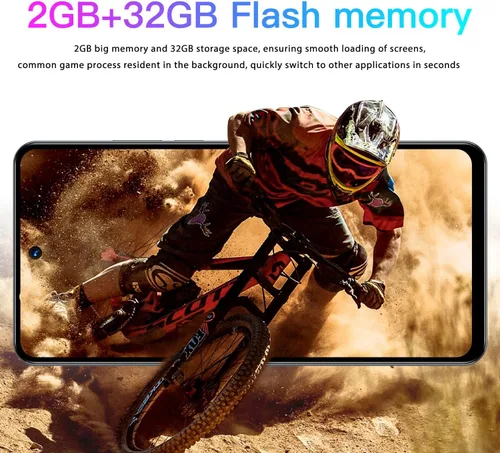 Miniatura 5 de Smartphone desbloqueado con pantalla HD de 6.56 pulgadas, 2 GB de RAM 32 GB ROM (ampliable hasta 128 GB), teléfono Android Dual SIM, cámara de 2