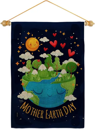 Miniatura 16 de Breeze Decor - Bandera inspiradora de la madre tierra para jardín, colección de expresión, planeta, paz, medio ambiente, concienciación, pequeño