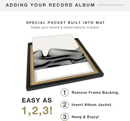 Miniatura 6 de MCS Marco Mate para Álbum de Vinilo Sencillo, Marco de 15x15 Pulgadas, Negro para Mostrar una Funda de Vinilo LP (Paquete de 1)