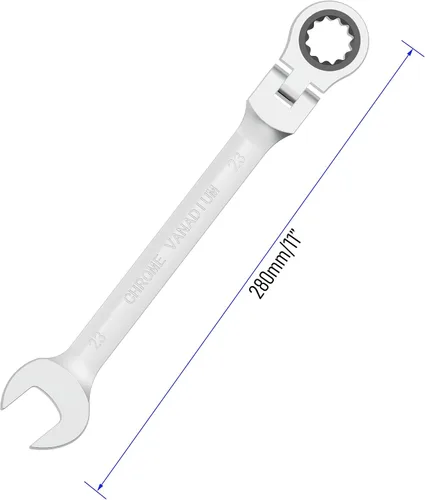 Miniatura 2 de Llave combinada de trinquete de cabeza flexible de 0.906 in, métrica, 72 dientes, caja de trinquete de 12 puntos y herramientas de llave de extremo
