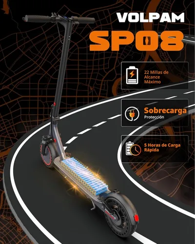 Miniatura 2 de Patinete eléctrico para adultos, motor de 500 W con suspensiones dobles, velocidad máxima de 22 MPH y alcance de 22 millas, neumático sólido de 10