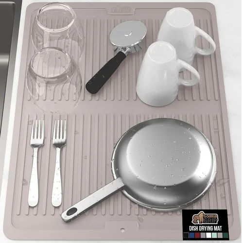 Miniatura 35 de GORILLA GRIP Tapete de microfibra ultra absorbente de agua, malla gruesa de secado rápido, almohadilla antideslizante para platos de fregadero