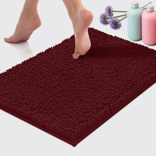 Miniatura 11 de LuxUrux Tapete de microfibra afelpada, de felpilla extrasuave, pelo largo de 1 pulgada, muy absorbente, para baño o ducha, lavar y secar a máquina