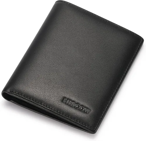 Miniatura 45 de HISCOW Billeteras plegables de cuero de grano completo para hombres, billetera minimalista delgada para hombre, regalos para papá, cumpleaños, día
