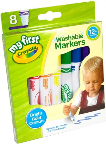 CRAYOLA MyFirst Marcadores Lavables - Colores Surtidos (Paquete de 8) | Marcadores de Fácil Agarre Ideales para las Manos de Niños Pequeños | Ideal