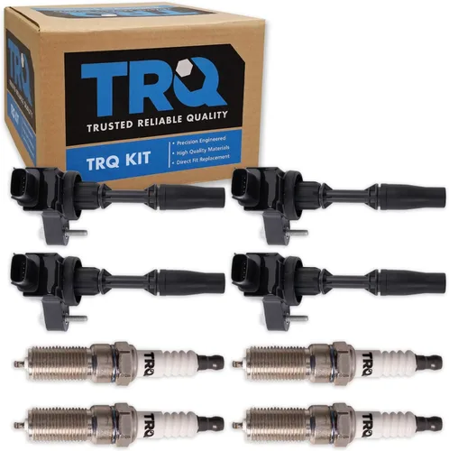 Miniatura 96 de Kit de Bobina de Encendido y Bujía TRQ 8 Piezas Bujías de Iridio Compatibles con Mercedes-Benz C250 2012-2015 y SLK250 2012-2015
